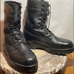 Bates black leather steel toe combat boots 10